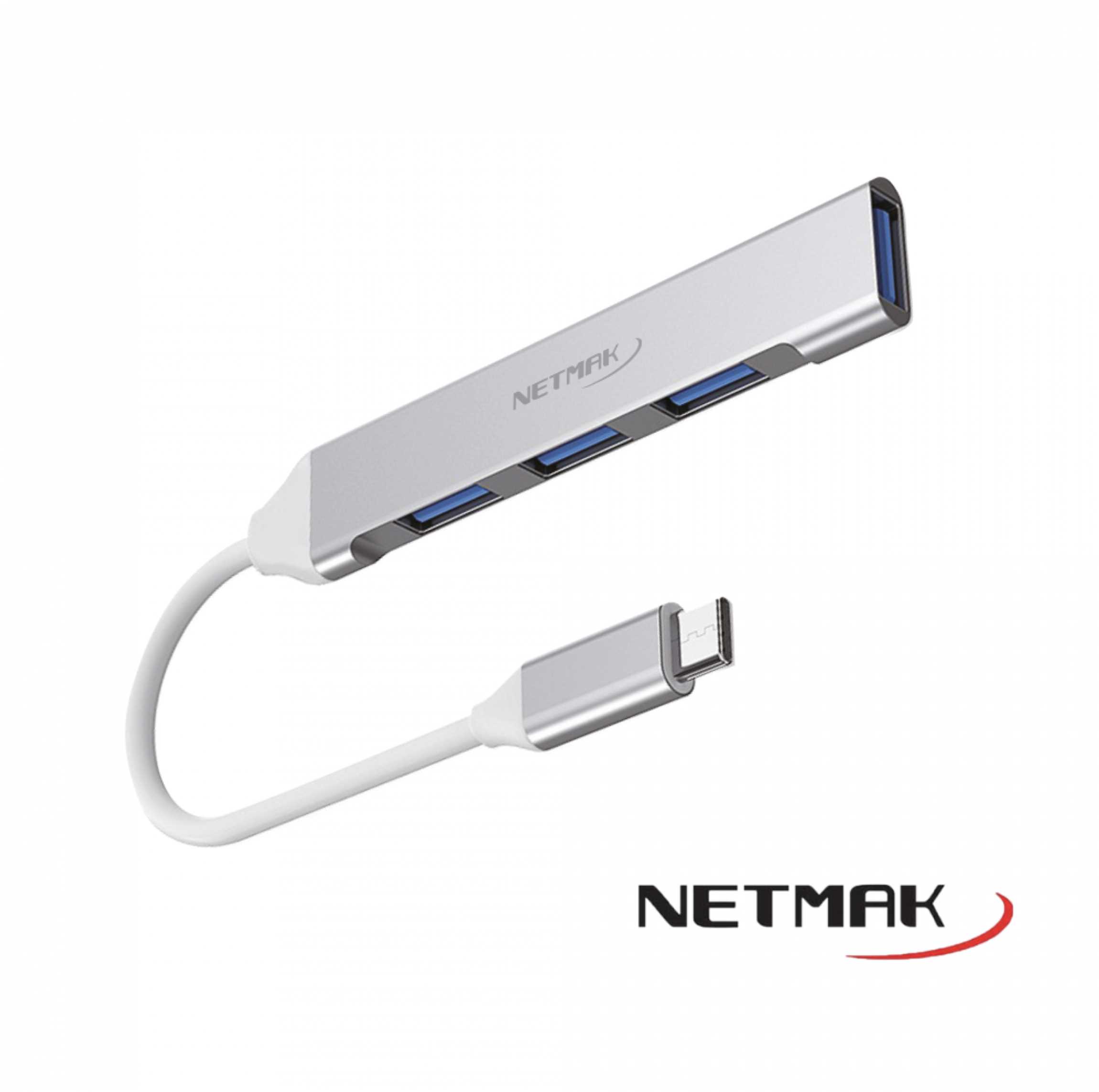 CONVERSOR TIPO C A (USB 3.0+HDMI+TIPO C+LAN) NETMAK NM-8EN1