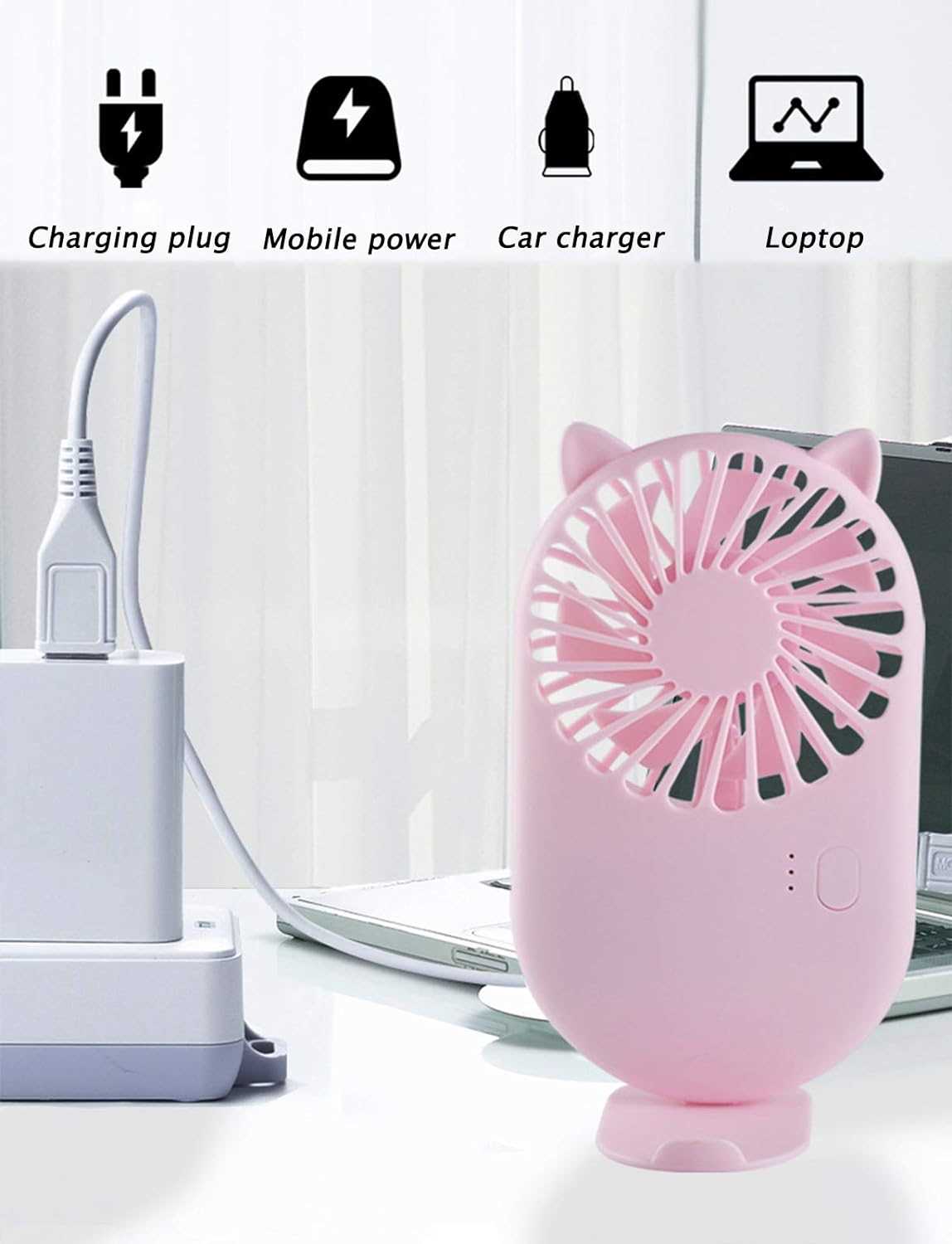 VENTILADOR USB RECARGABLE PORTATIL FULL 3 VEL | RyR Computacion