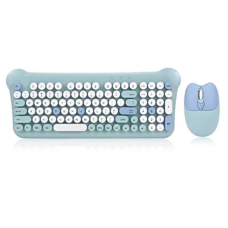 TECLADO SEISA INALAMBRICO KIT USB DN C700 CELESTE RyR Computacion